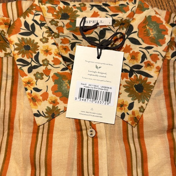 Spell Impala Lily Shirt Dress in Gold - Picture 11 of 11